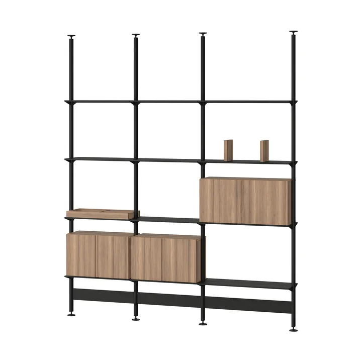 Pira G2 σύστημα ραφιών F C B Black/Walnut 240-247 εκ. - Pira