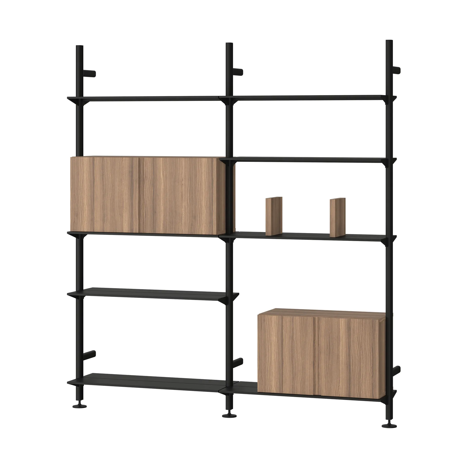 Pira G2 σύστημα ραφιών W A Black/Walnut,  Pira
