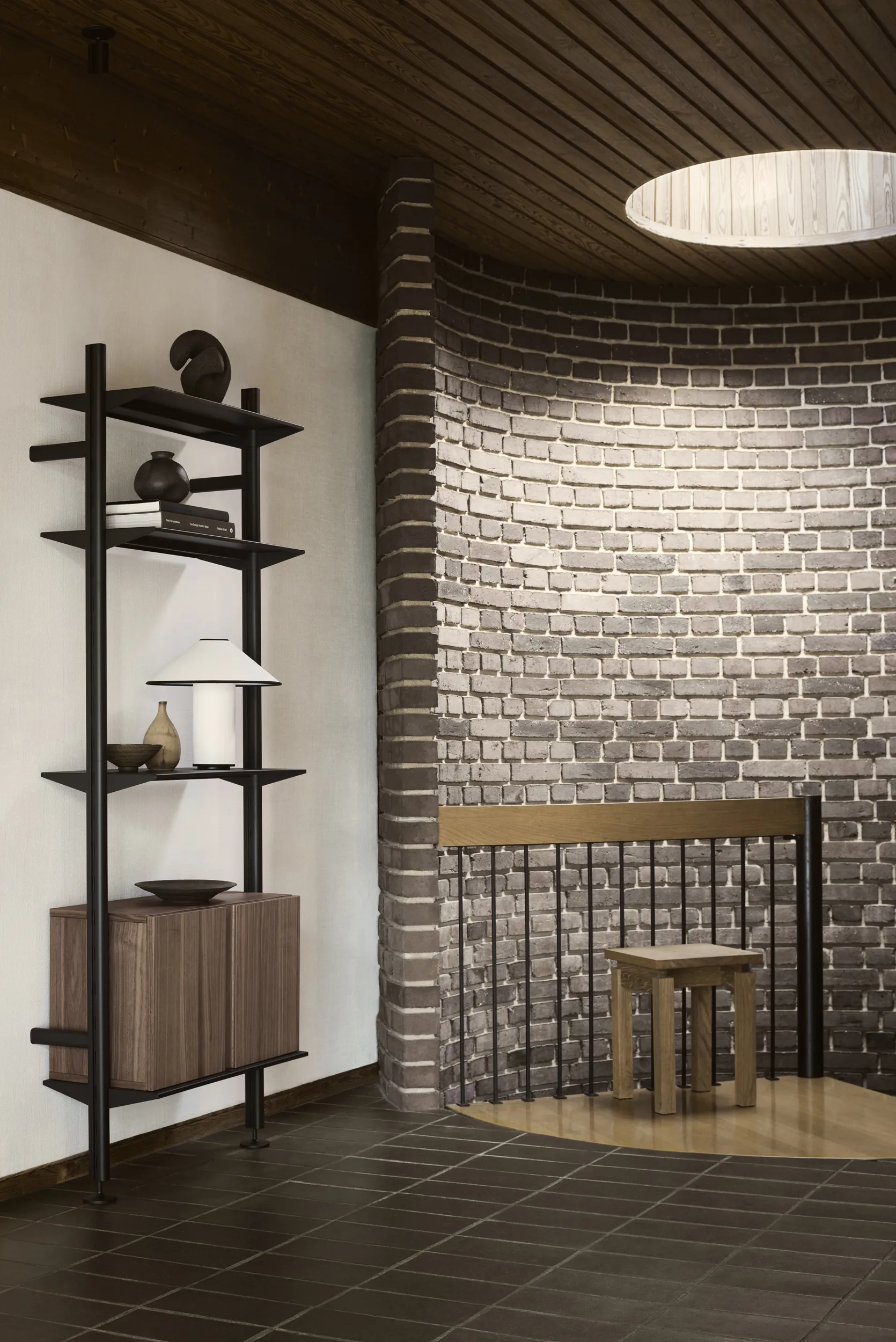 Pira G2 σύστημα ραφιών W B Black/Walnut,  Pira