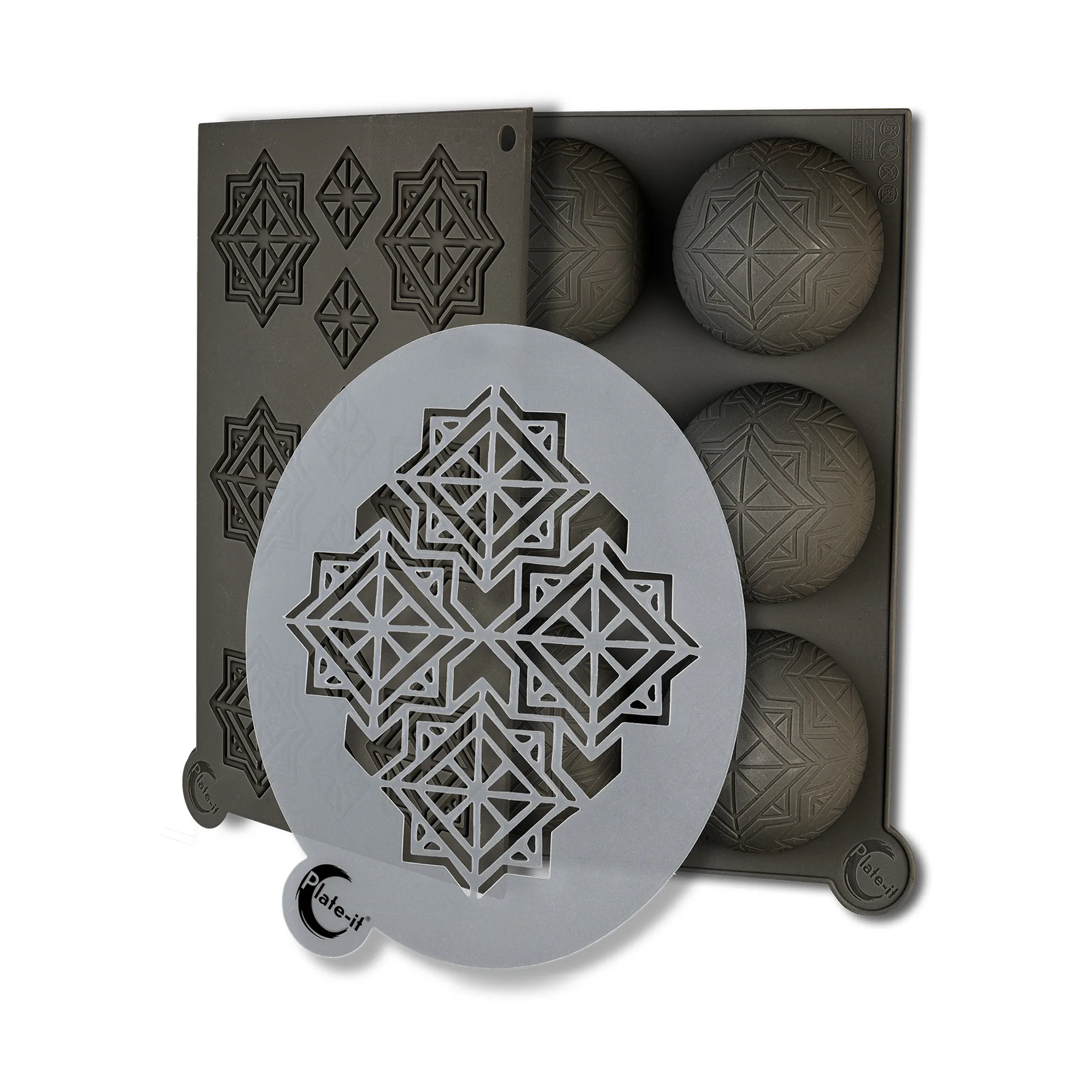 Καλούπι σιλικόνης Plate-it infinity 3 τεμάχια, Γκρι Plate It