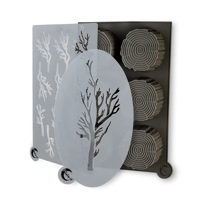 Plate-it φόρμες - Wood, σιλικόνη, 3 τεμάχια - Plate It