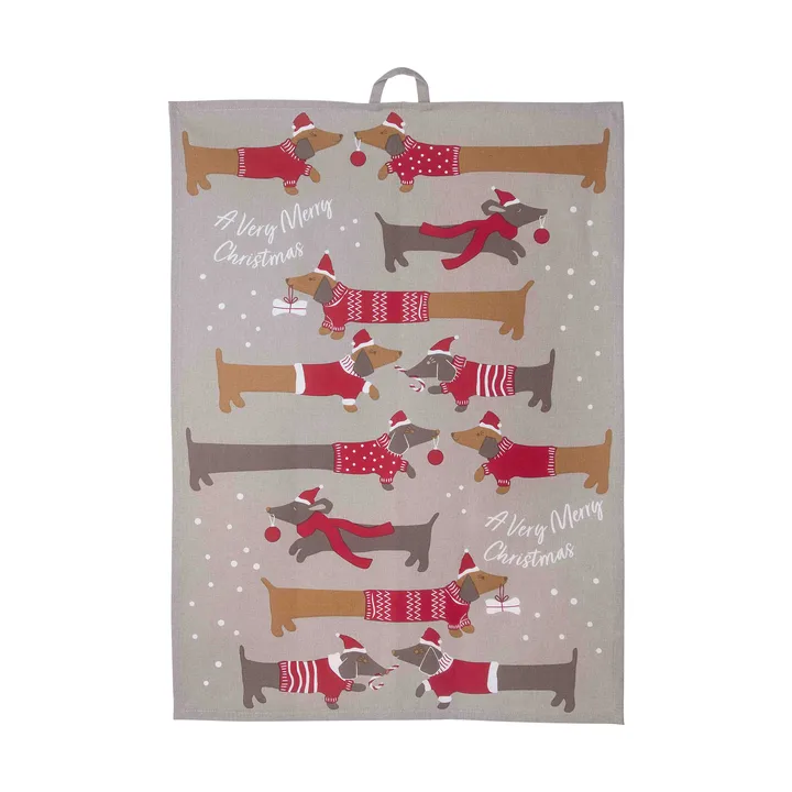 Πετσέτα κουζίνας Jolly dogs 50x70 εκ.   - Κόκκινο-γκρι - Pluto Design