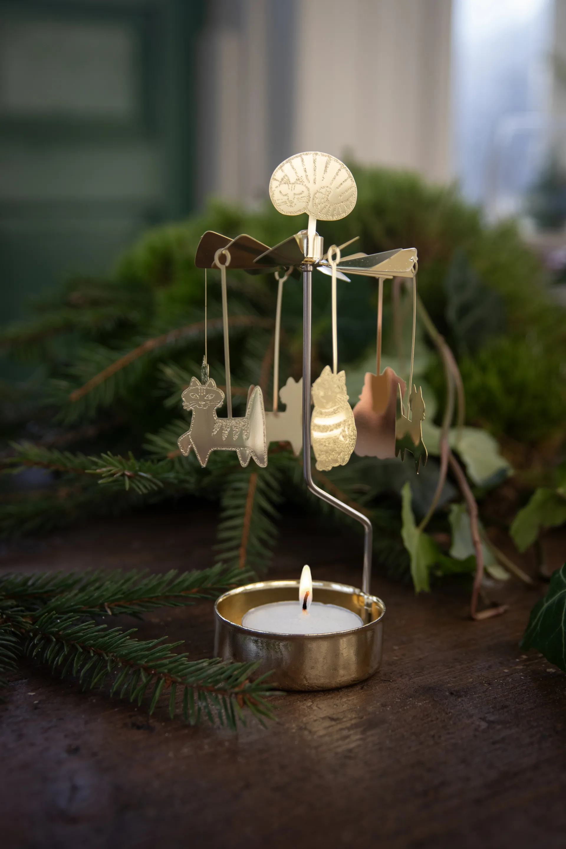 Lisa Larson γάτες Μουσικό καρουζέλ , Χρυσό Pluto Design