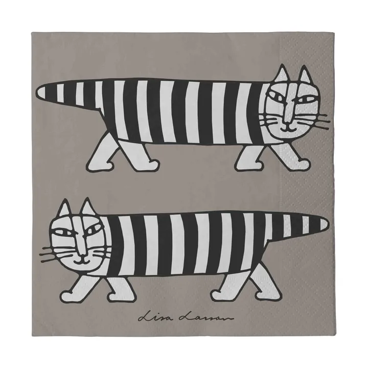Χαρτοπετσέτες Lisa Larsson Mikey 24-τεμάχιο   - Γκρι - Pluto Design