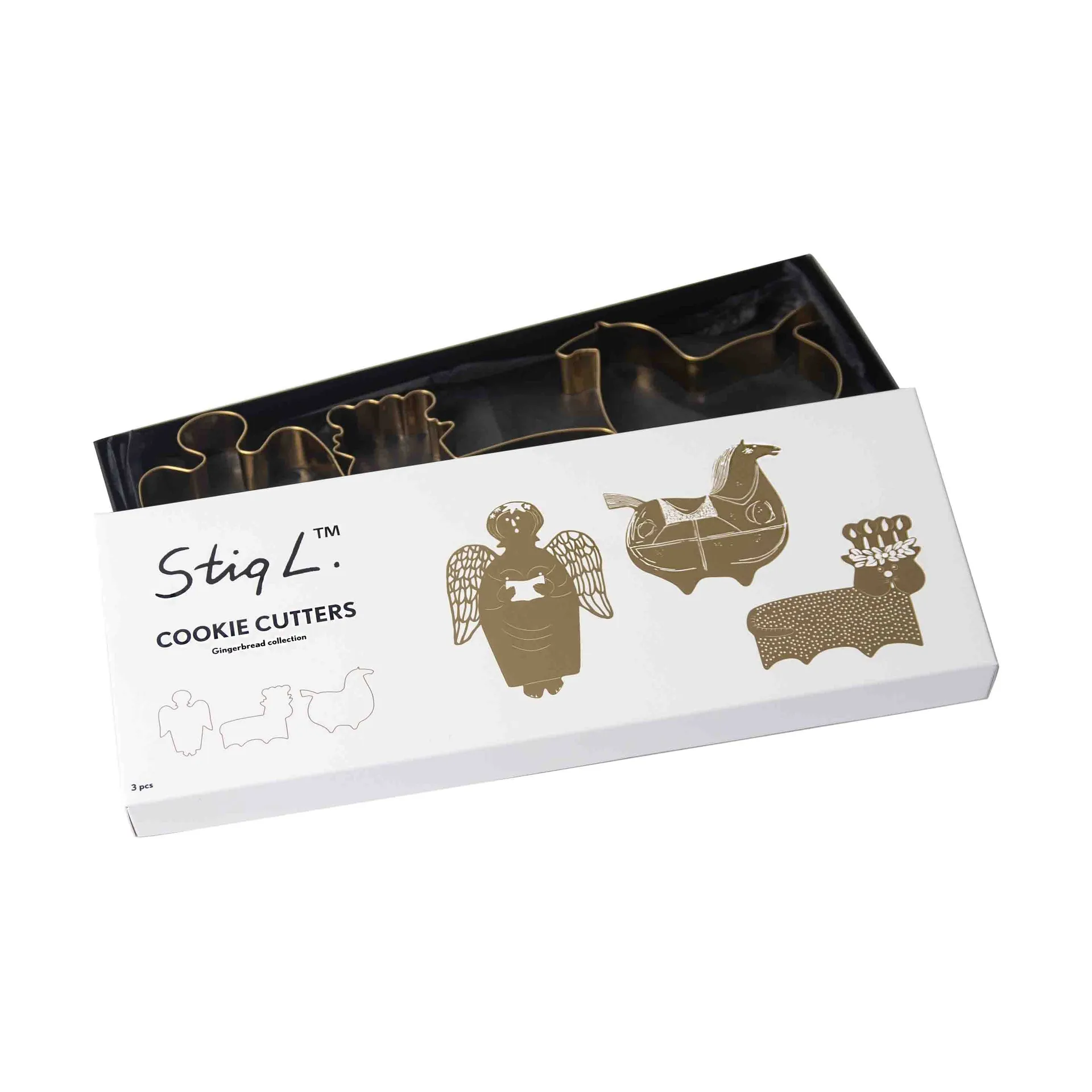 Stig L gingerbread mould 3 τεμάχια, Χρυσαφί Pluto Design