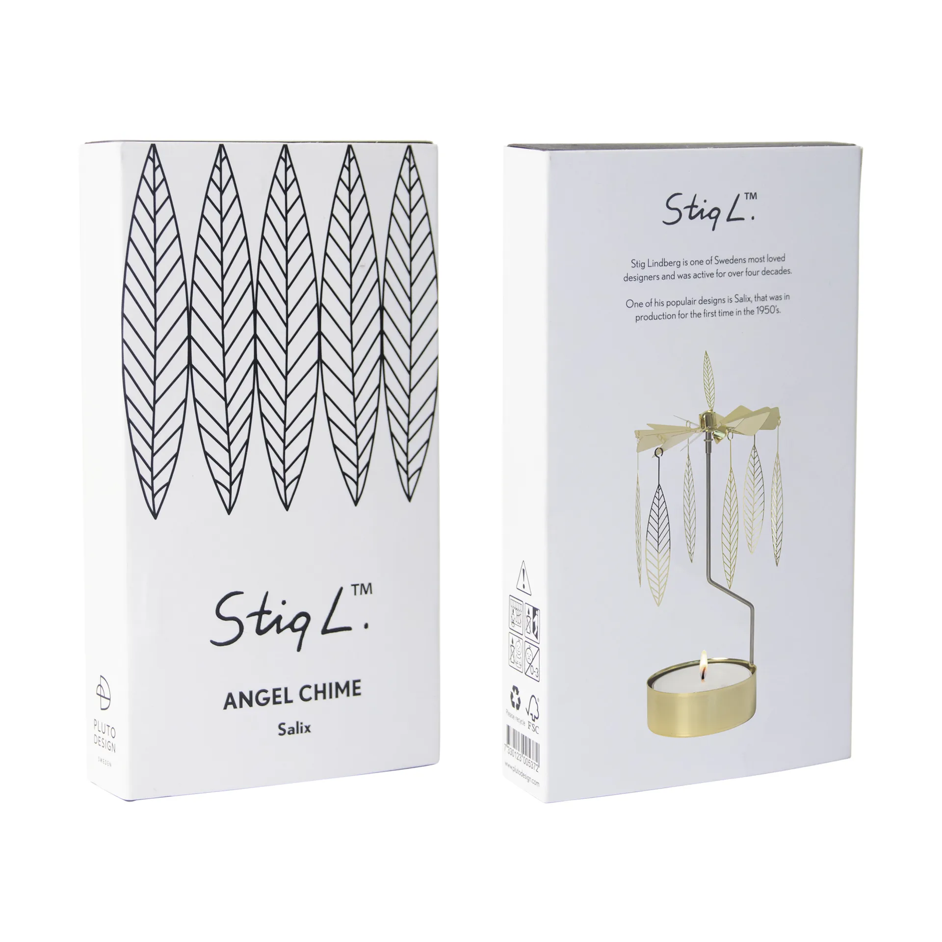 Stig L Salix rotary candle μεσαίο, Χρυσαφί Pluto Design