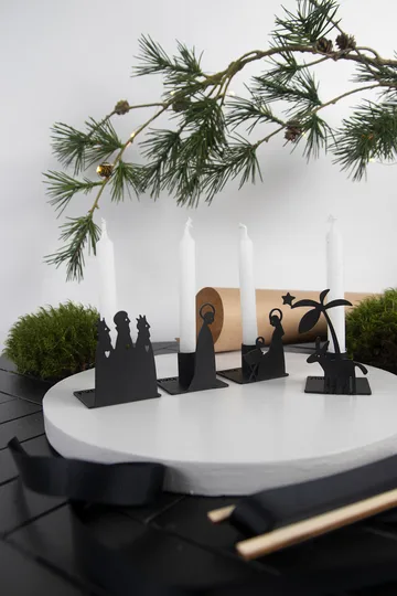 Μεταλλικό κηροπήγιο με σκηνές από τη φάτνη - Μικρό - Pluto Design