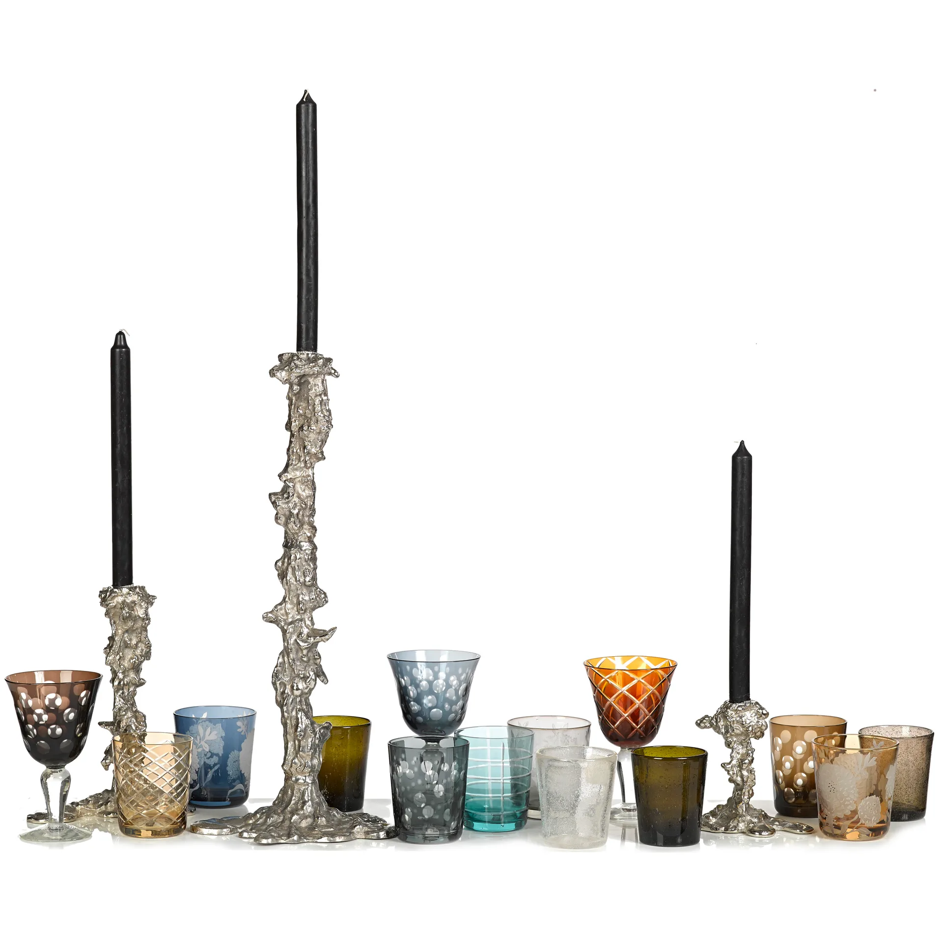 Κηροπήγιο σε σχήμα λιωμένου κεριού, 14 εκ, Ασημί POLSPOTTEN