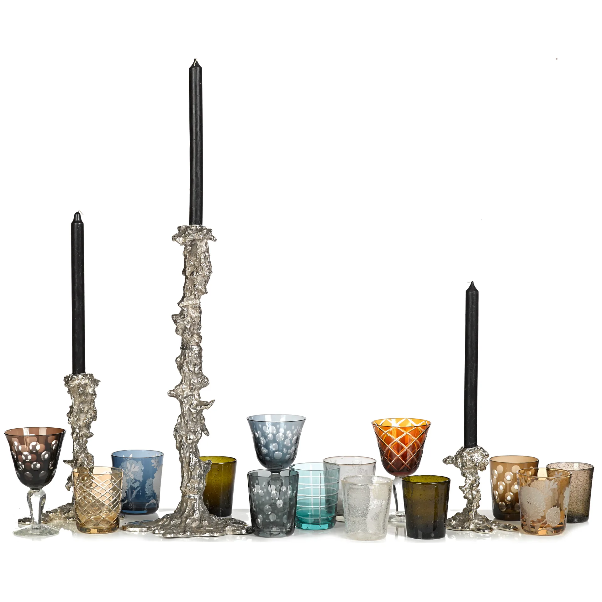 Κηροπήγιο σε σχήμα λιωμένου κεριού, L 25 εκ, Ασημί POLSPOTTEN