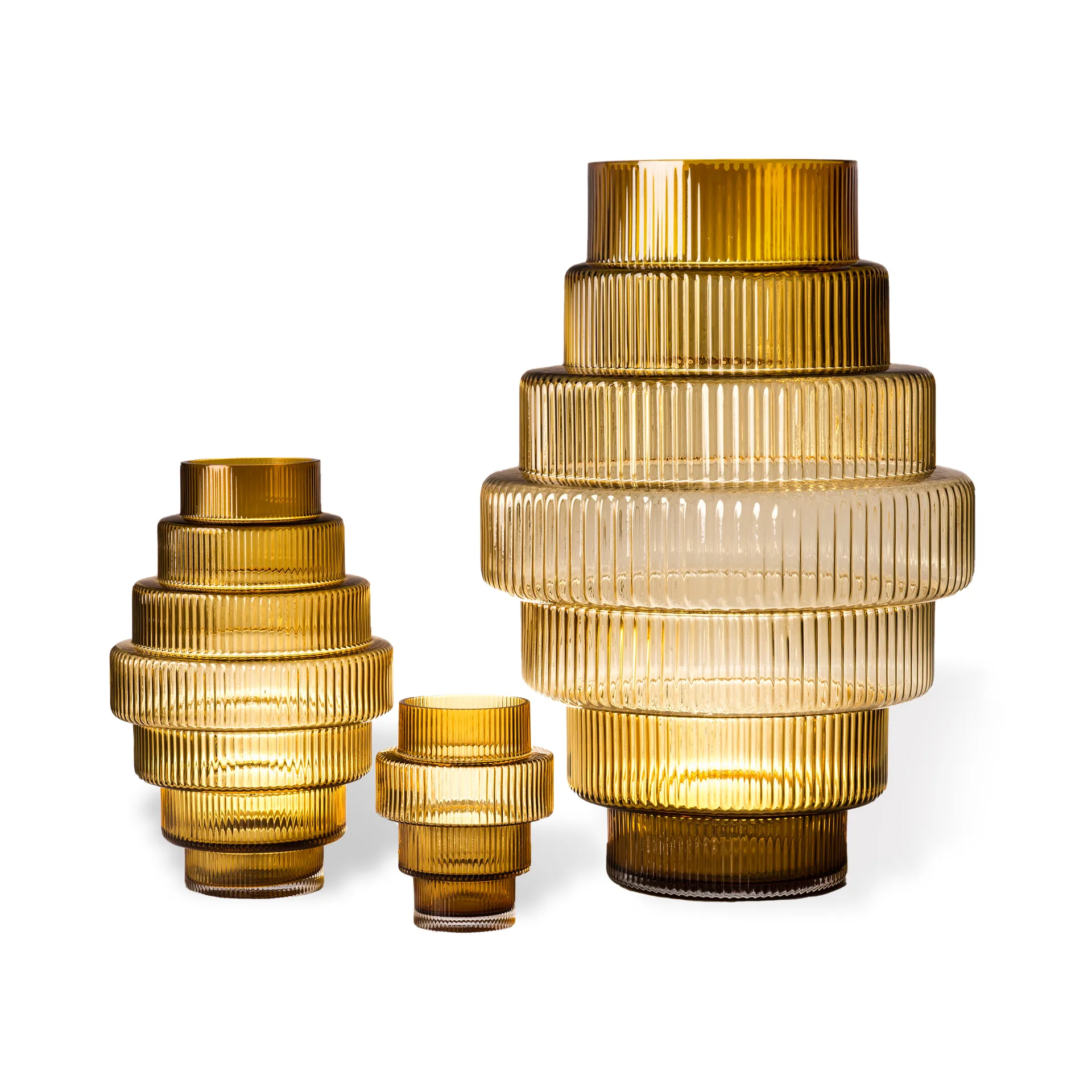 Steps φανάρι κεριών Ø12 cm, Ochre POLSPOTTEN