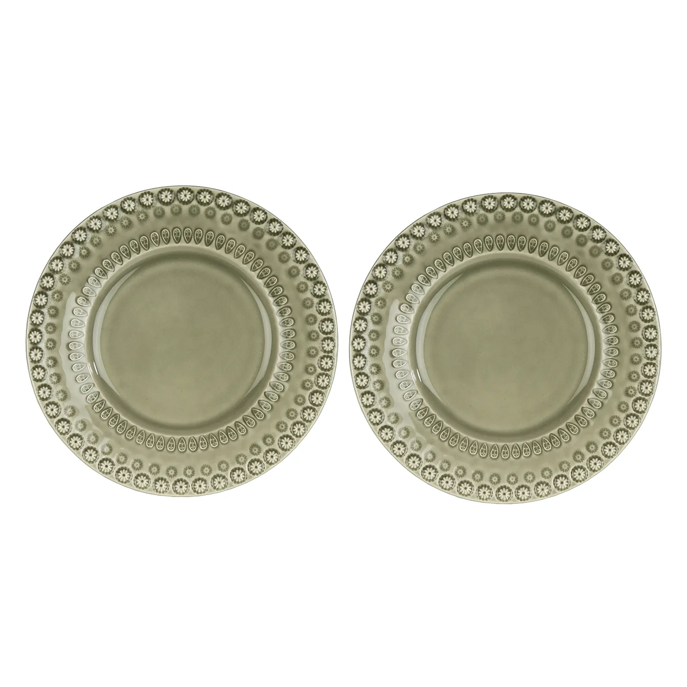 Daisy πιάτο επιδορπίου Ø 22 cm Συσκευασία 2 τεμαχίων , χακί (πράσινο) PotteryJo