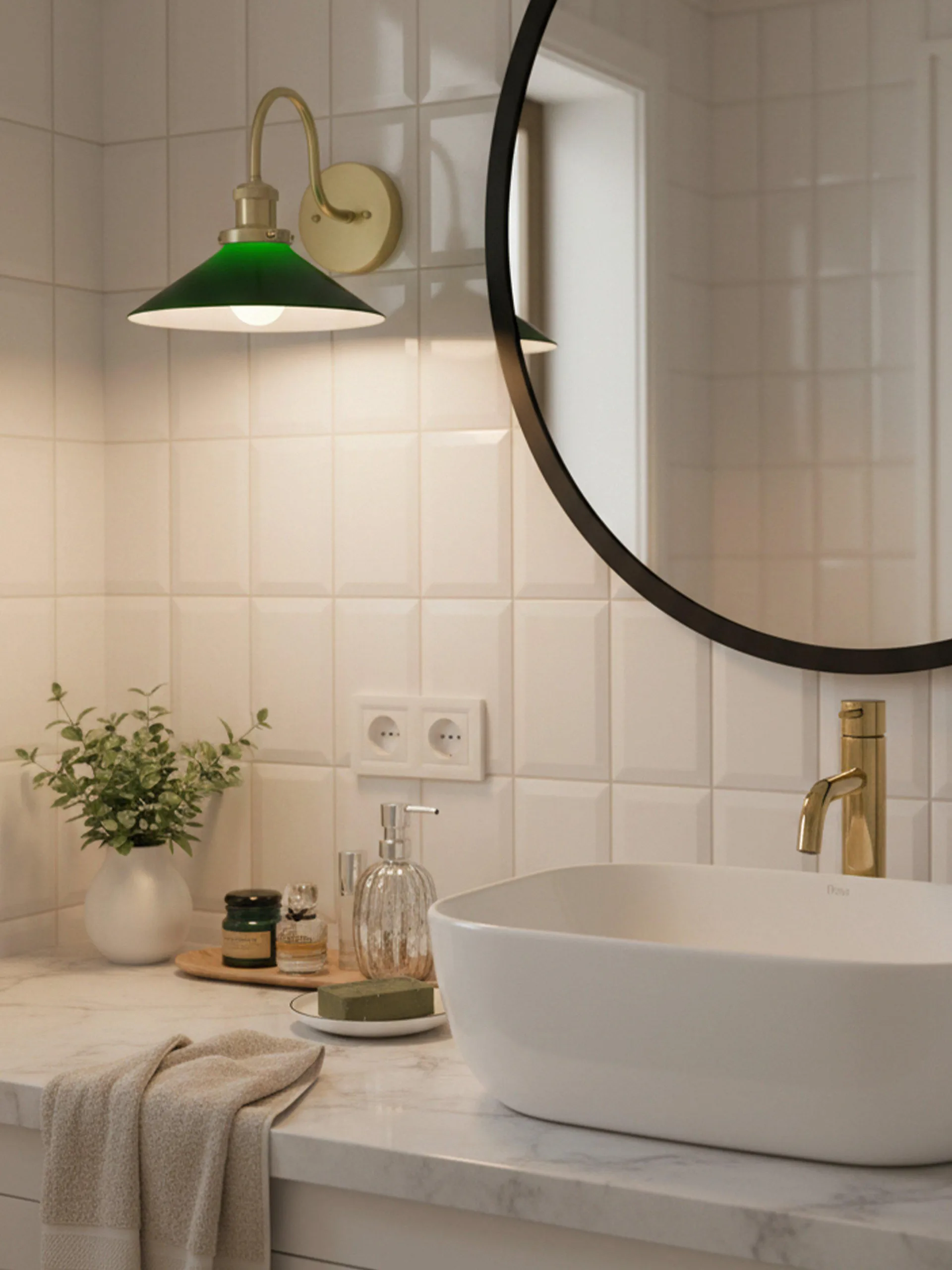 August απλίκα τοίχου, Πράσινο-ορείχαλκος PR Home