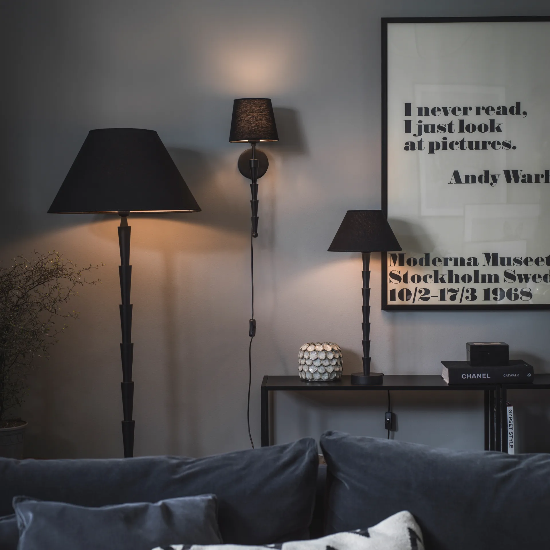 Chloe βάση φωτιστικού 48 cm, ματ μαύρο PR Home