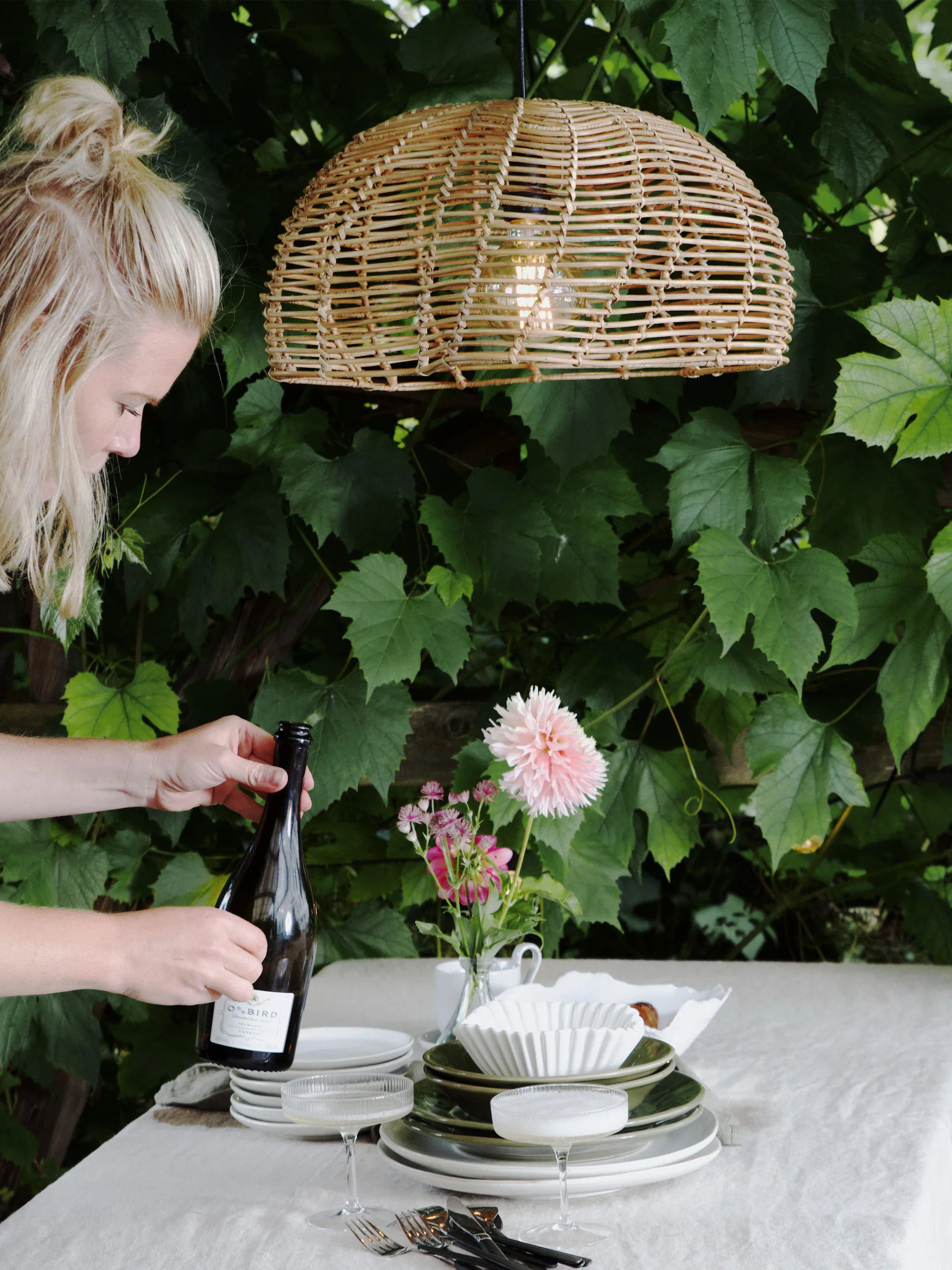 Mayla κρεμαστό φωτιστικό για εξωτερικούς χώρους, Φυσικό, Ø43x24 cm PR Home