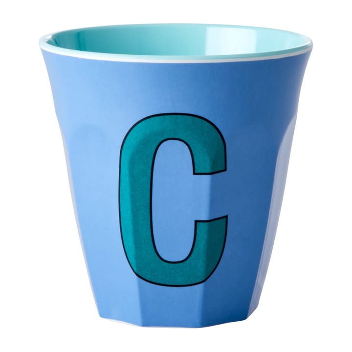Κούπα μεσαίου μεγέθους από μελαμίνη με γράμμα C, χωρητικότητας 30 cl. - New dusty blue - RICE