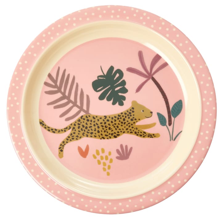 Rice  παιδικό πιάτο ζώα της ζούγκλας - ροζ-πολύχρωμο - RICE
