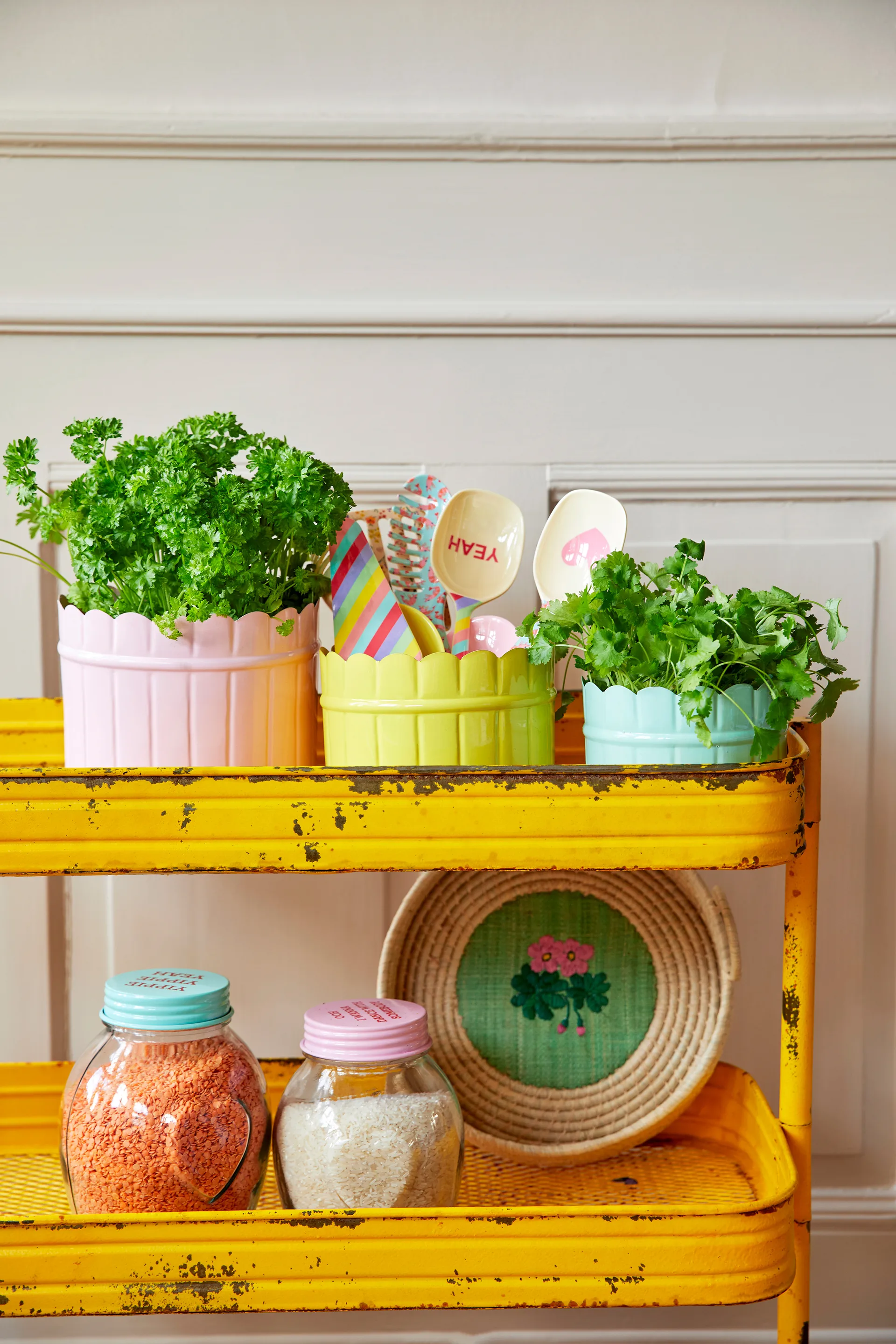 Rice γυάλινο βάζο με καπάκι μεσαίο 1,4 λίτρα, Δυόσμος RICE