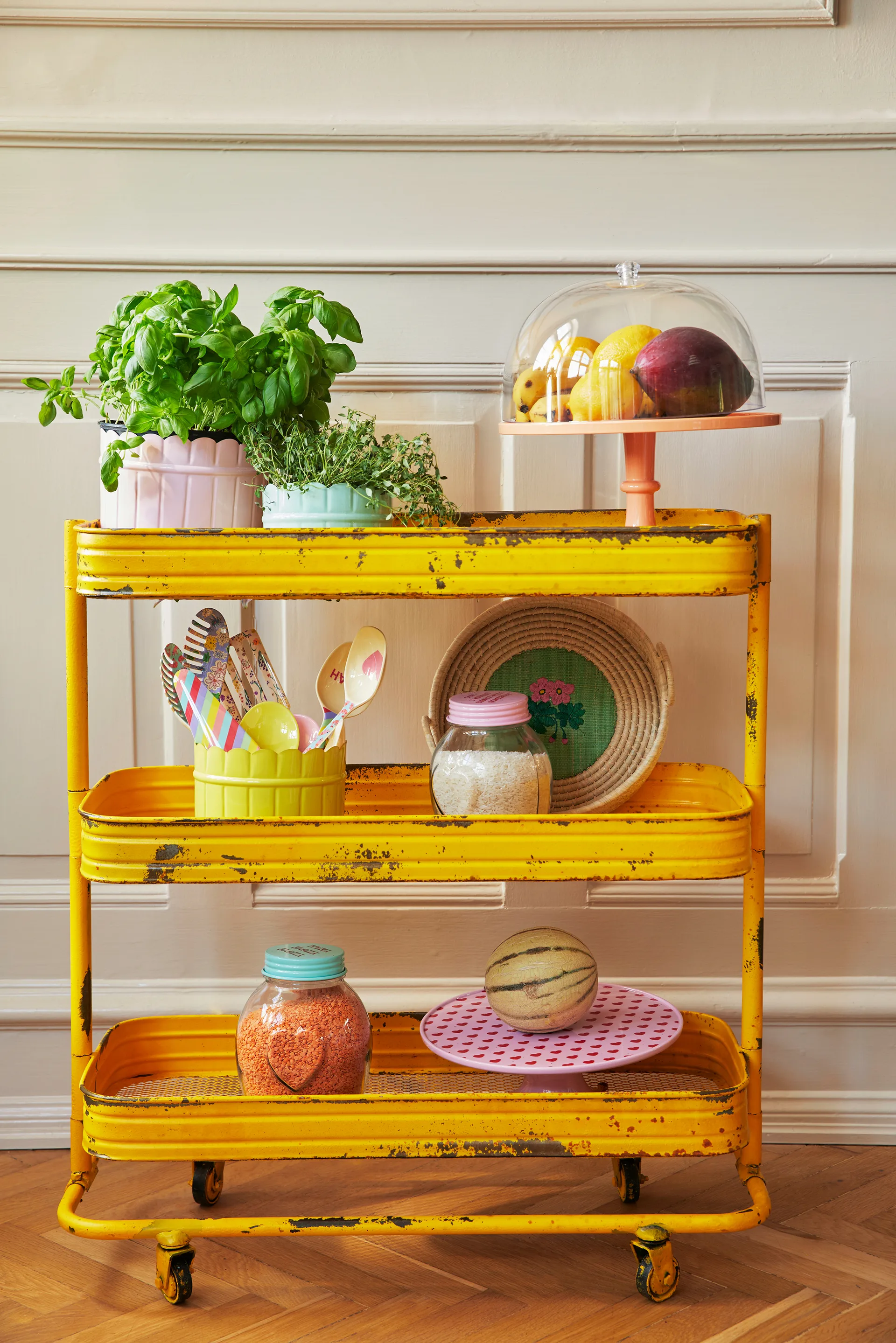 Rice γυάλινο βάζο με καπάκι μεσαίο 1,4 λίτρα, Δυόσμος RICE