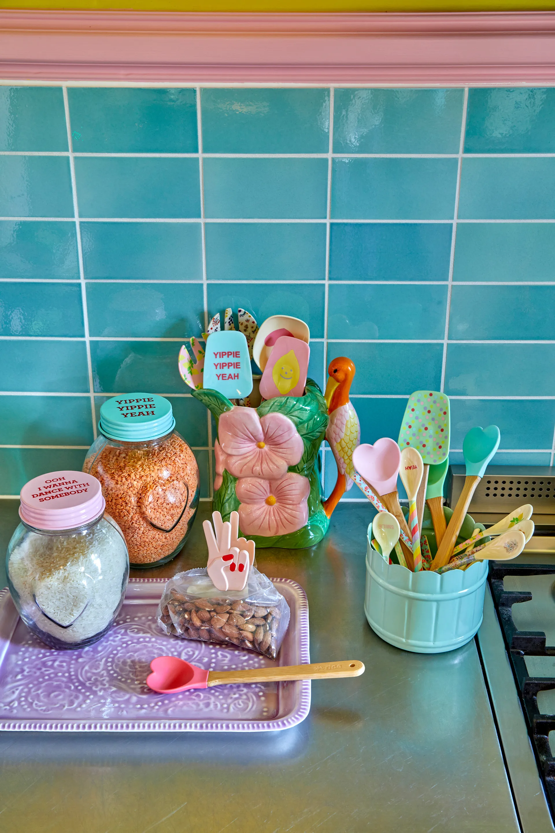 Rice γυάλινο βάζο με καπάκι μεσαίο 1,4 λίτρα, Δυόσμος RICE