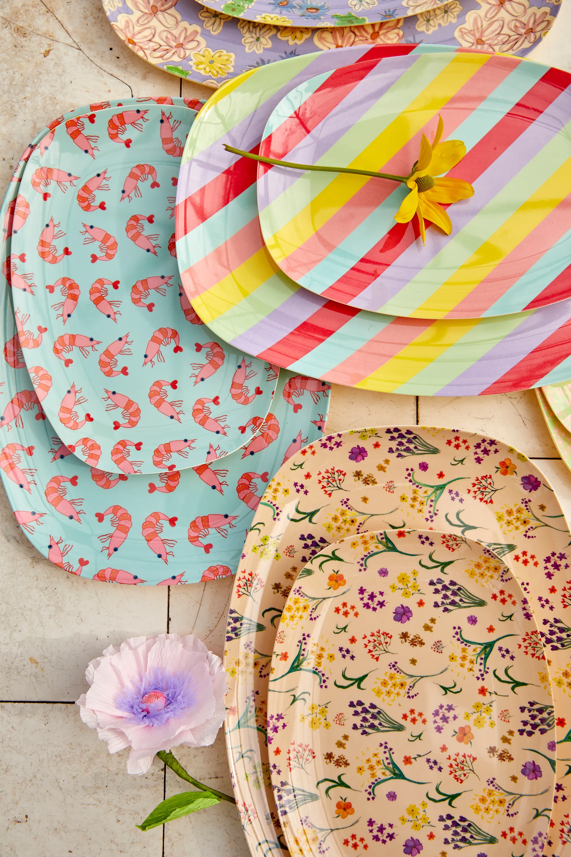 Rice πιάτο μελαμίνης 16,5x23 cm, Αγριολούλουδο RICE