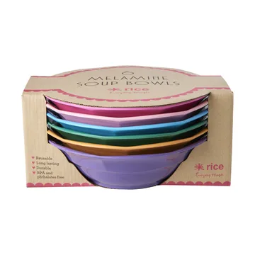 Πιάτο σούπας Rice από μελαμίνη Ø19 εκ. 6 τεμάχια - Multicolor - RICE
