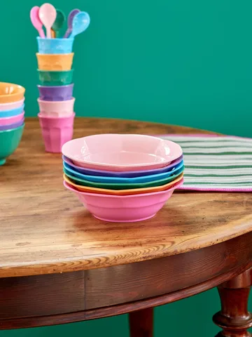 Πιάτο σούπας Rice από μελαμίνη Ø19 εκ. 6 τεμάχια - Multicolor - RICE