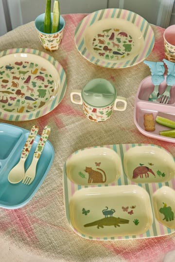 Παιδικό πιάτο Rice μελαμίνης 4 χωρίσματα - Sweet Jungle Print - RICE