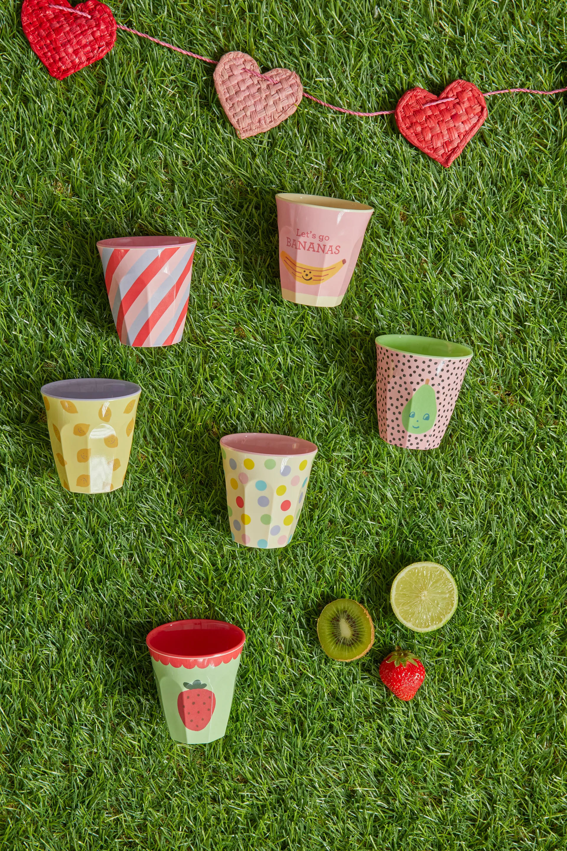 Rice φλιτζάνι μελαμίνης μικρό Συσκευασία 6 τεμαχίων, Χαρούμενα φρούτα RICE