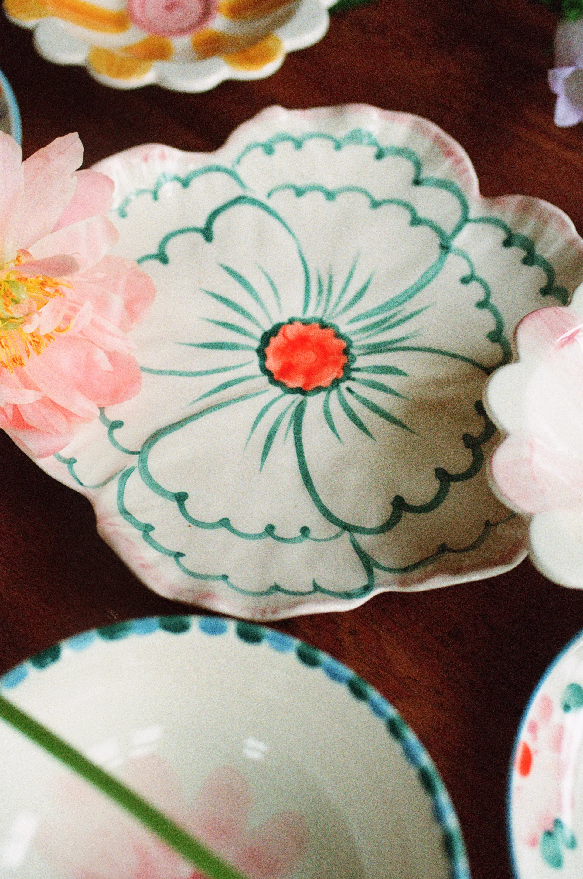 Rice Flower πιάτο Ø19,5 cm, Pink border RICE