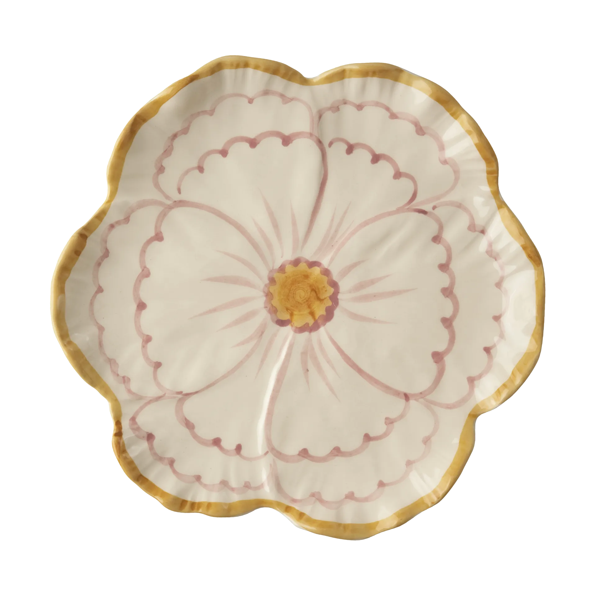 Rice Flower πιάτο Ø19,5 cm, Yellow border RICE