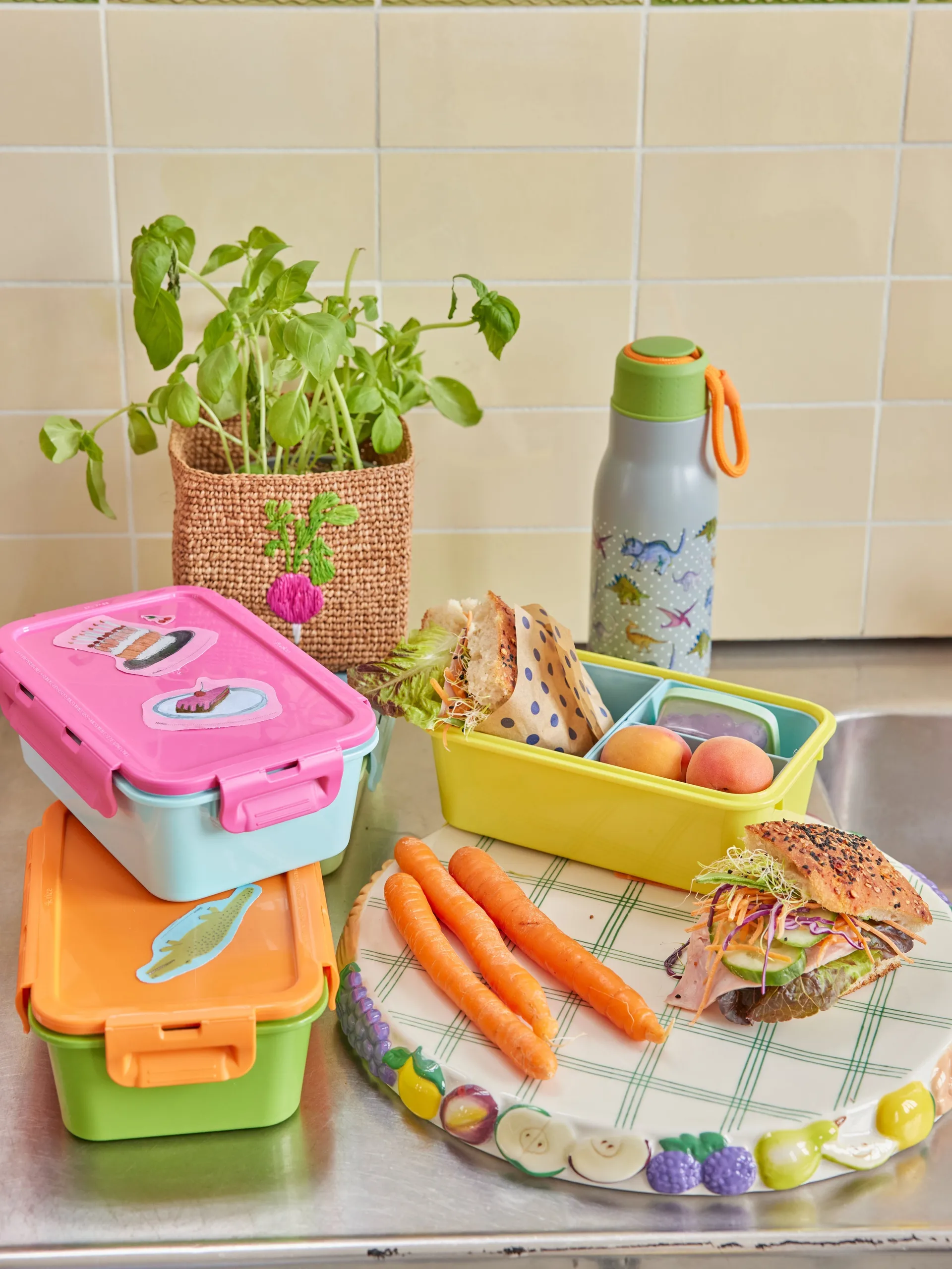 Rice lunch box με 3 χωρίσματα, Green RICE