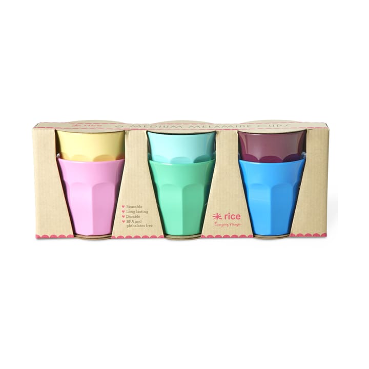 Rice φλιτζάνι μελαμίνης medium 6-pack - Show youre true colors - RICE