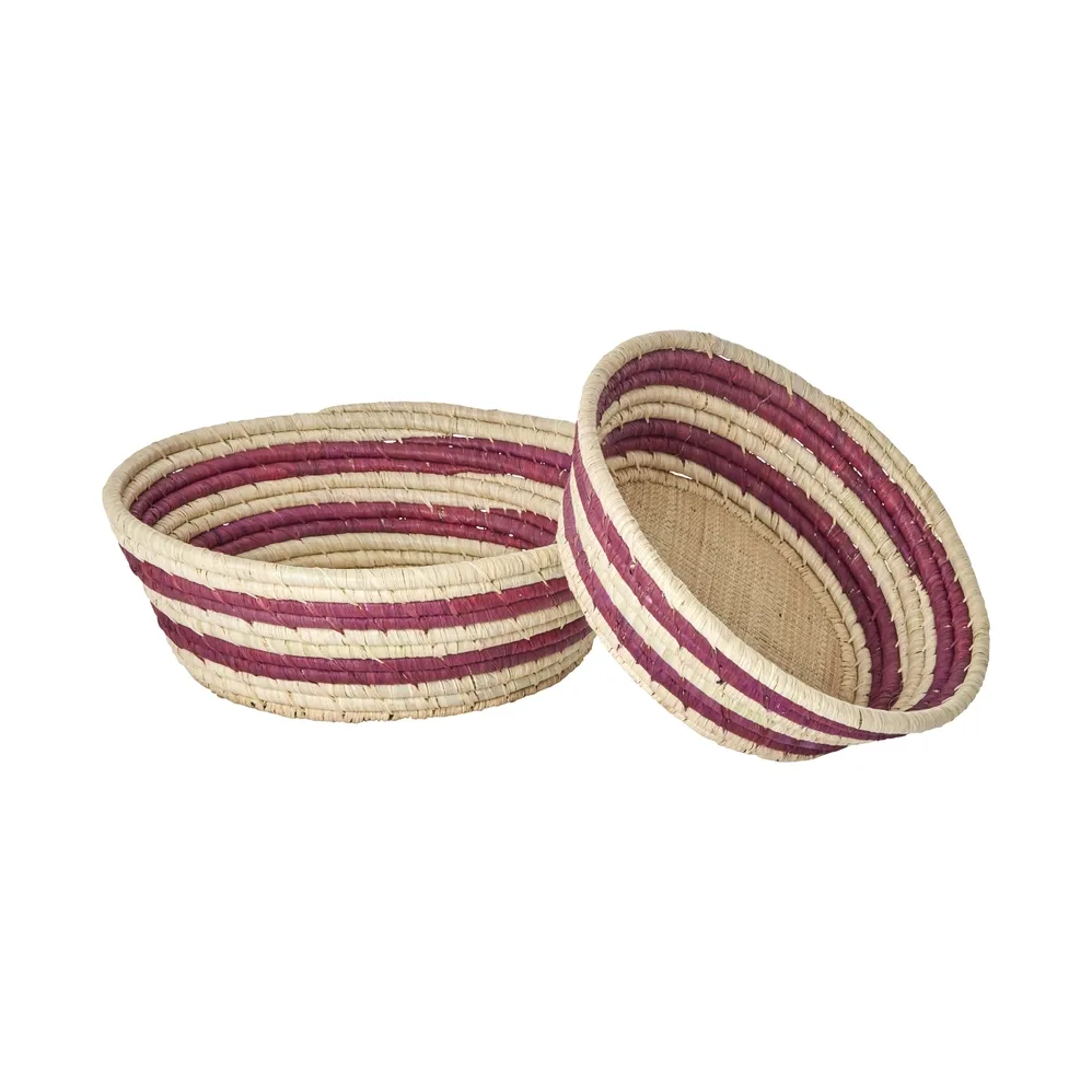 Καλάθι ψωμιού Rice raffia 2 τεμάχια, Aubergine RICE