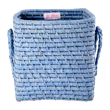Rice κουτί raffia με λαβή 20x20 cm - Μπλε - RICE
