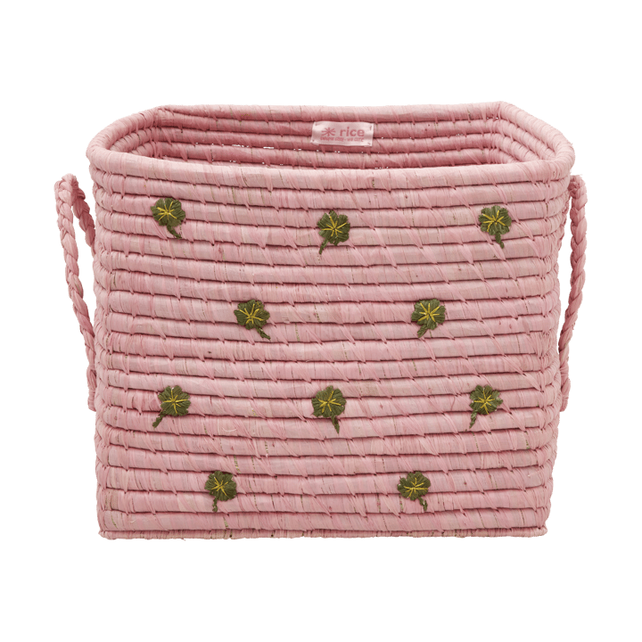 Καλάθι Rice raffia με χερούλι 30x30 cm - Pink - RICE