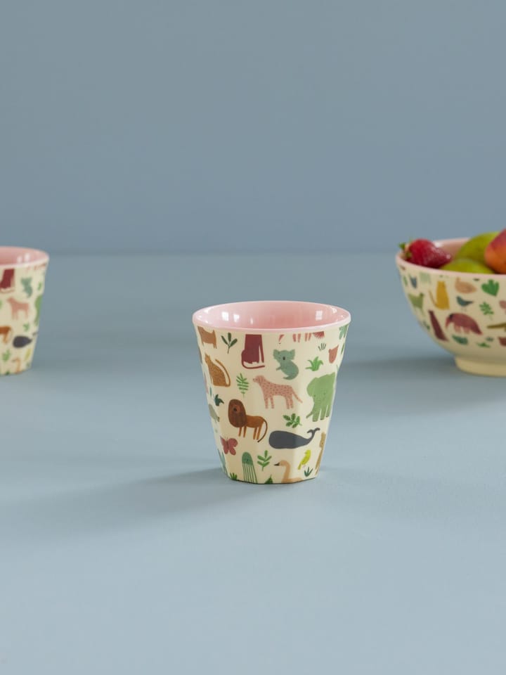 Rice φλιτζάνι μελαμίνης μεσαίο, Sweet Jungle Print-Soft Pink RICE