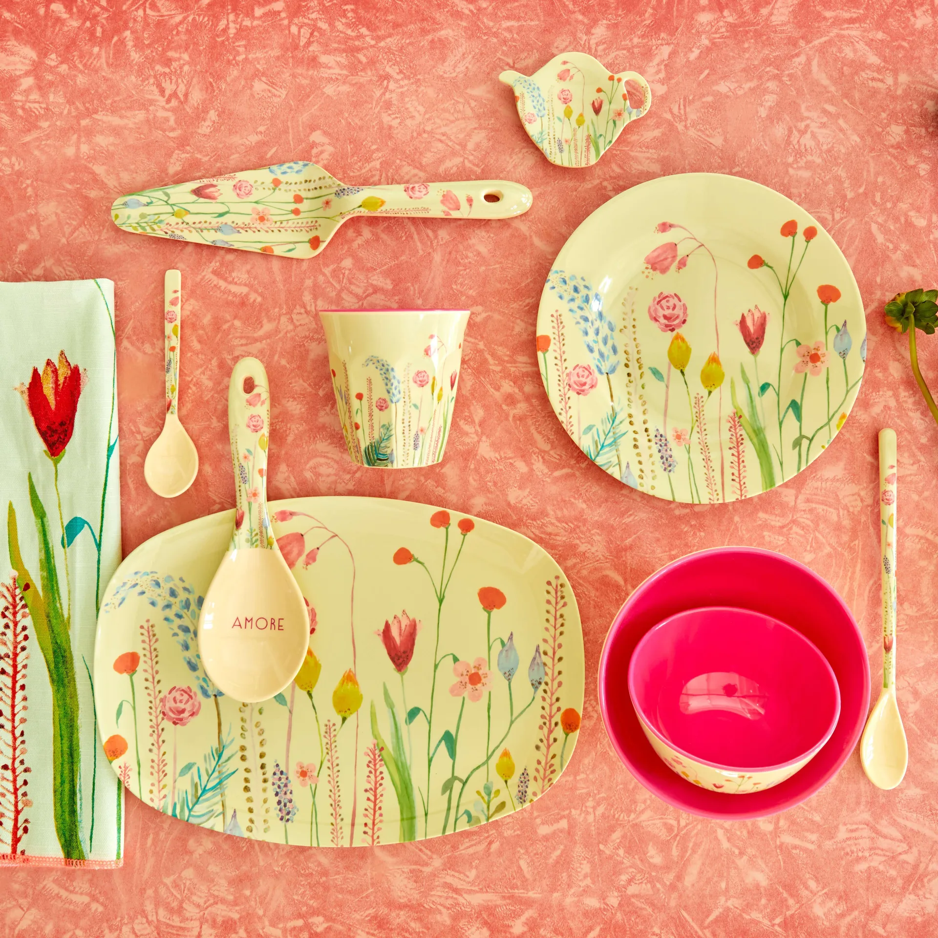 Rice φλιτζάνι μελαμίνης μεσαίο, Καλοκαιρινά λουλούδια RICE