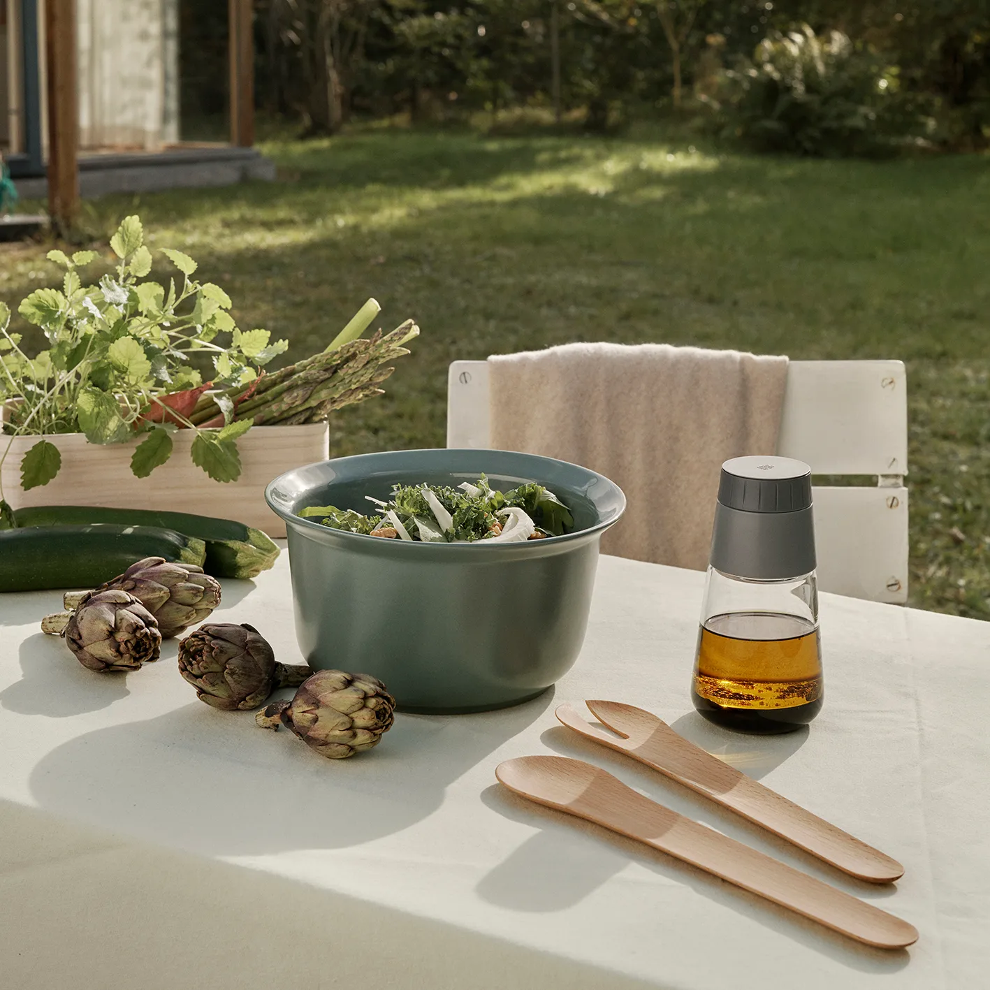 TOSS-IT μαχαιροπίρουνα σαλάτας, οξιά RIG-TIG