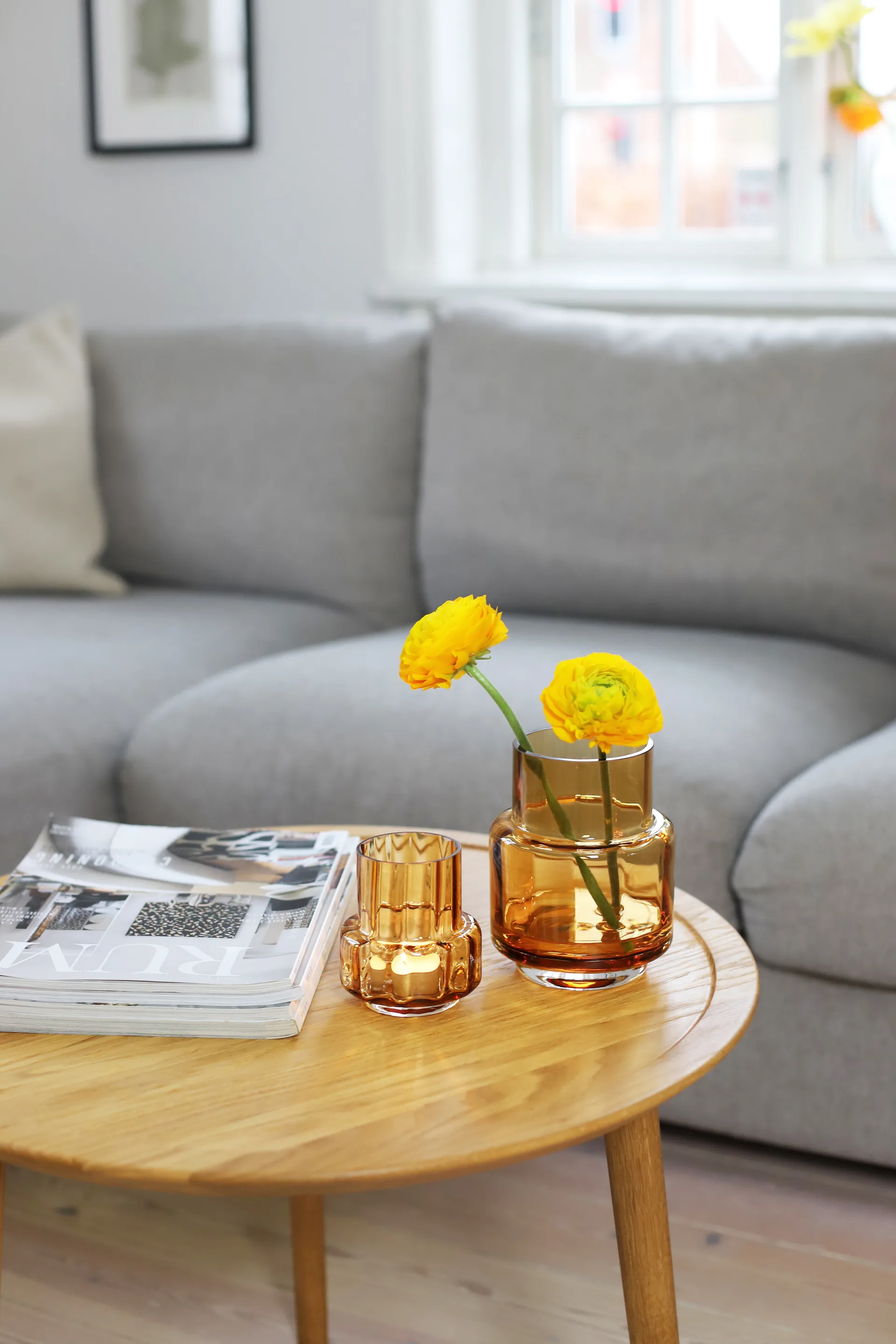 Γυάλινο βάζο ρεσώ Νο. 25, Hurricane, Κεχριμπάρι Ro Collection