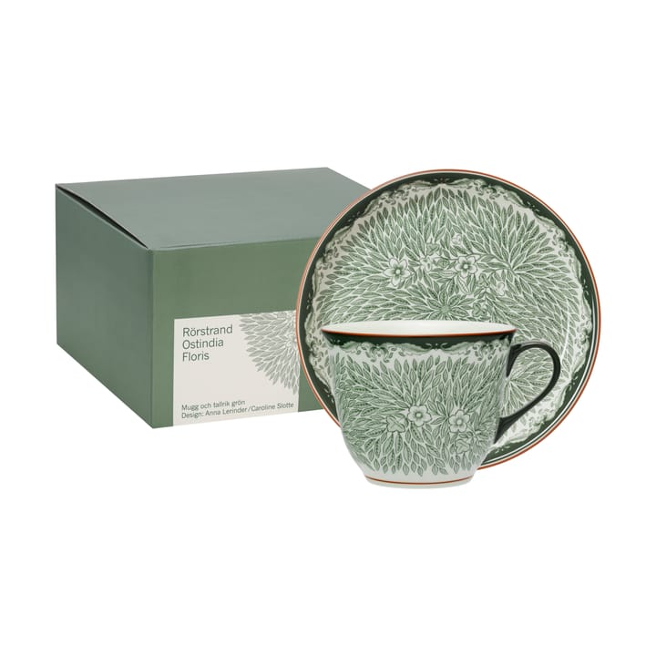 Ostindia Floris κούπα 40 cl και πιάτο Ø20 cm, Πράσινο
 Rörstrand
