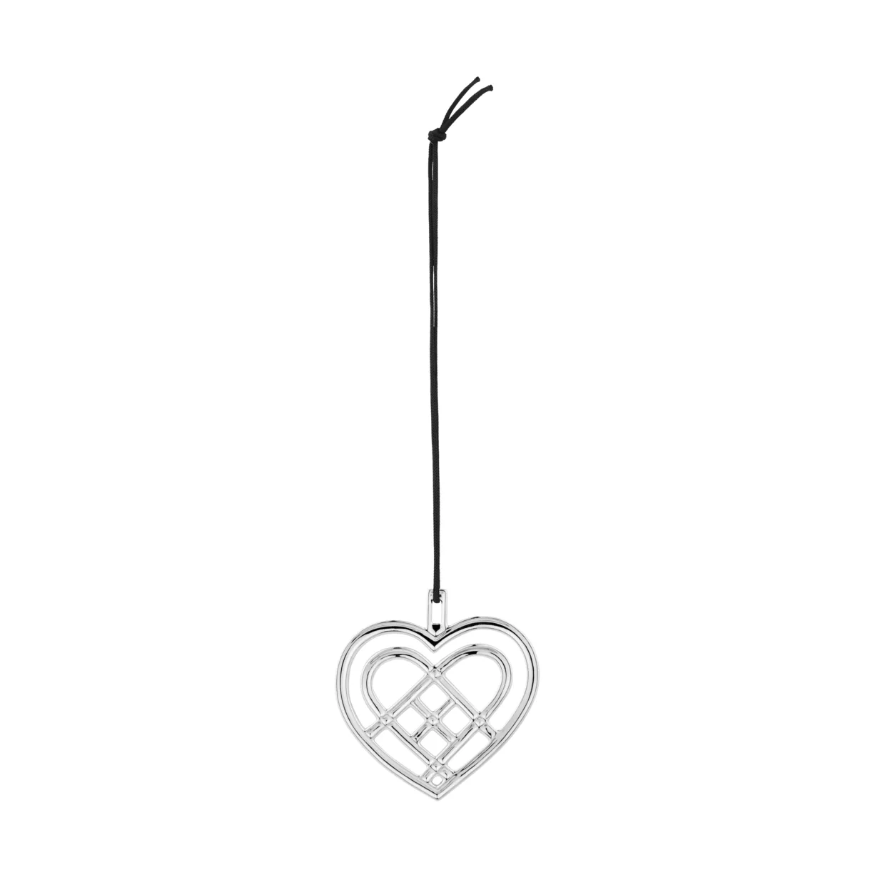 Χριστουγεννιάτικο κρεμαστό Weaved Heart 6,5 cm, Αργυρωμένο Rosendahl