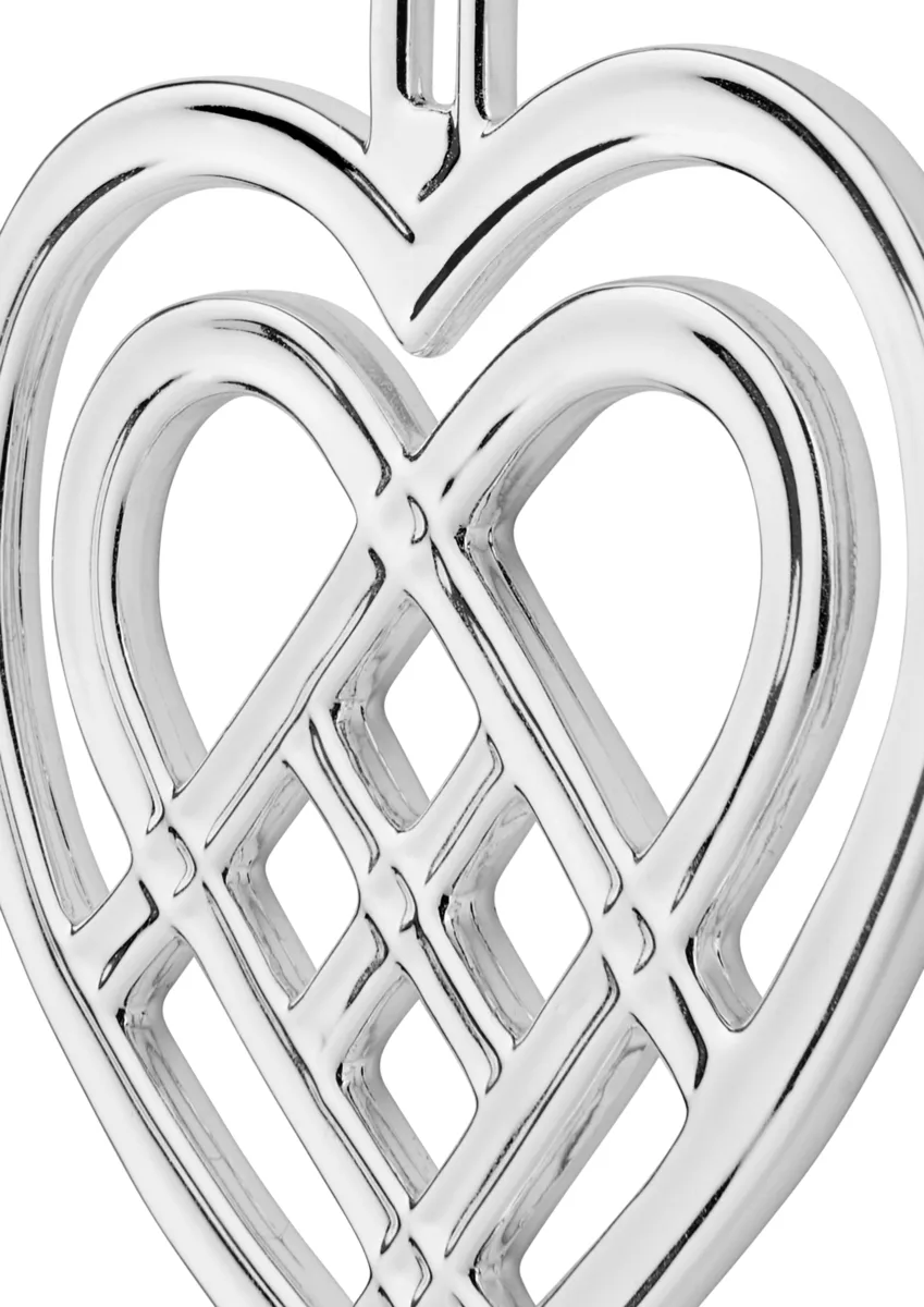 Χριστουγεννιάτικο κρεμαστό Weaved Heart 6,5 cm, Αργυρωμένο Rosendahl