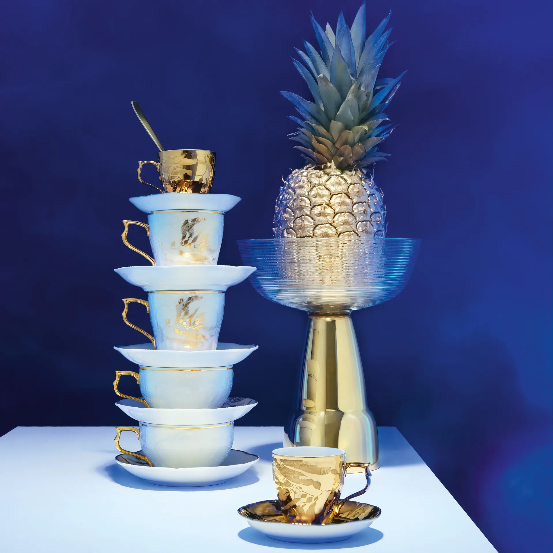 Rosenthal Heritage Midas φλιτζάνι με πιατάκι, λευκό-χρυσαφί Rosenthal