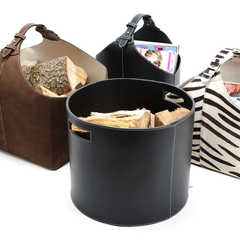 Ørskov βαρέλι καυσόξυλου, μαύρο με λευκο γαζί Ørskov