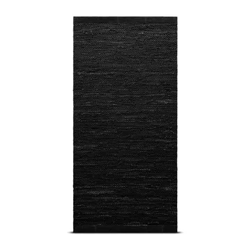 Δερμάτινο χαλί 140x200 cm - μαύρο (μαύρο) - Rug Solid