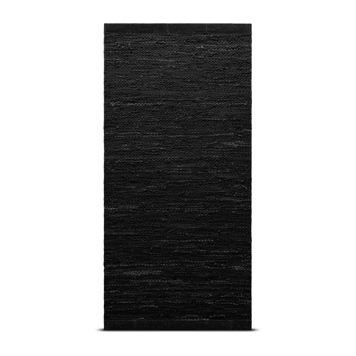 Δερμάτινο χαλί 140x200 cm - μαύρο (μαύρο) - Rug Solid