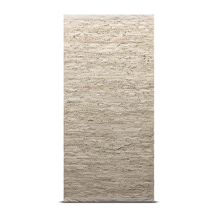 Δερμάτινο χαλί 140x200 cm - μπεζ - Rug Solid