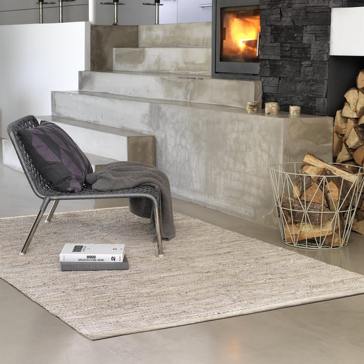 Δερμάτινο χαλί 140x200 cm, μπεζ Rug Solid