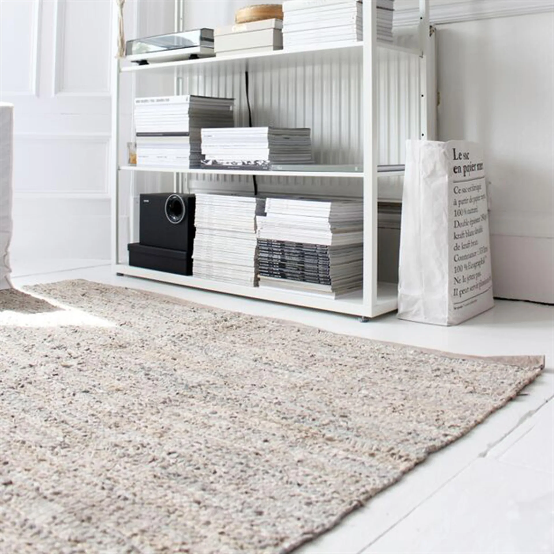 Δερμάτινο χαλί 140x200 cm, μπεζ Rug Solid