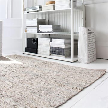 Δερμάτινο χαλί 140x200 cm - μπεζ - Rug Solid